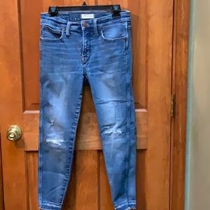 Madewell High Rise Distressed Skinny Denim Jeans 29P 8P